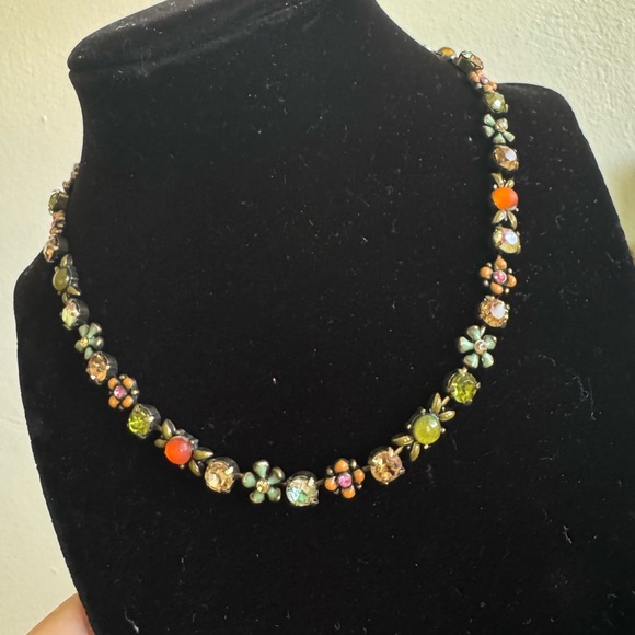 Vintage Signed FI Jeweled Beaded Necklace – Boho Floral Crystal Statement Jewelr - Picture 11 of 11
